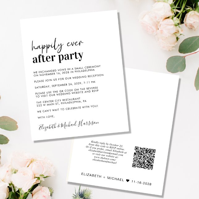 Papier Réception de mariage budgétaire Code QR Simple Inv (Créateur téléchargé)