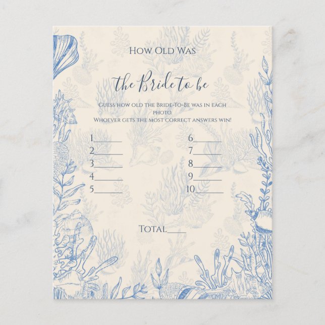 Papier Réception de mariage: Quel âge avait la mariée (Devant)