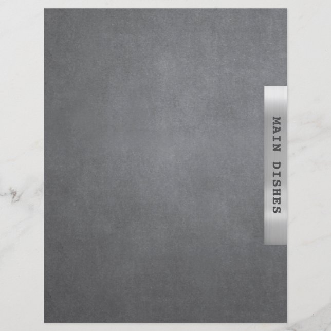 Papier Recette Chapitre Divider Principaux Plats Argent (Devant)