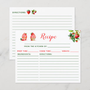 Papier Recette de Cupcake aux Fraises