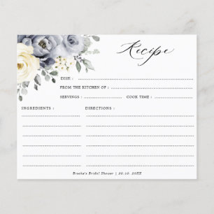 Papier Recette de Fête des mariées de Boho floral d'ivoir