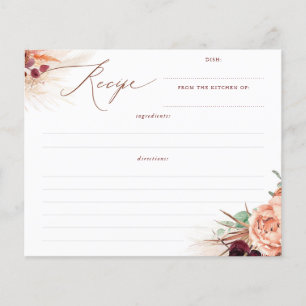 Papier Recette de Fête des mariées de Boho Floral Terraco