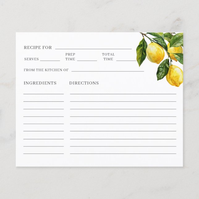 Papier Recette de Fête des mariées de citron méditerranée (Devant)