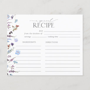 Papier Recette de Fête des mariées Fleur sauvage bleu Dus