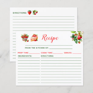 Papier Recette de gâteau aux fraises