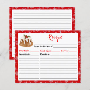 Papier Recette de pudding de Noël pour la cuisson des fêt