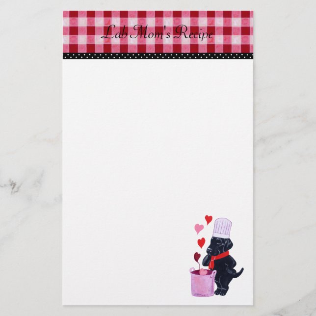 Papier Recette du chef Black Lab En vichy stationnaire (Devant)