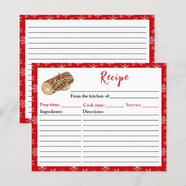 Papier Recette du journal de Noël de Noël de Noël de Noël (Devant / Derrière)