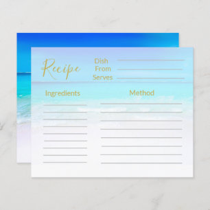 Papier Recette Ocean Beach Bleu de mer