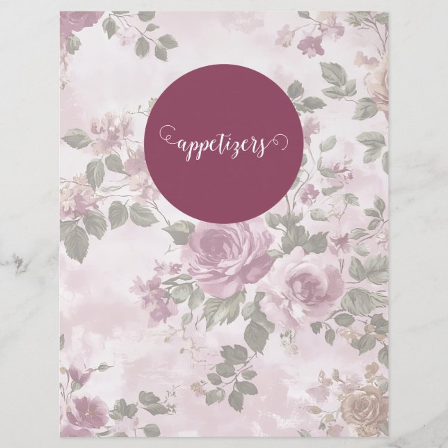 Papier Recette Vintage rose Classeur Divider (Devant)