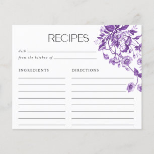Papier Recettes de Baby Shower Floral Toile de Jouy Vinta