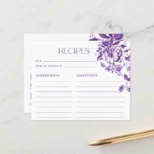 Papier Recettes de Baby Shower Floral Toile Française Vin