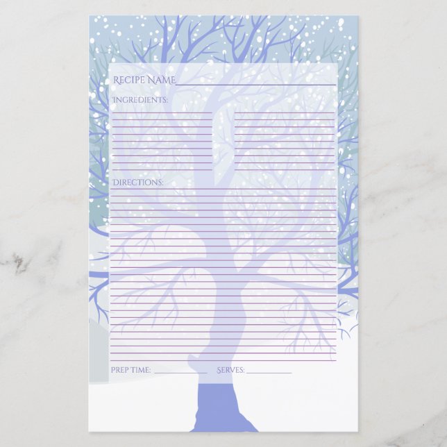 Papier Recettes de Noël de neige moderne CHANGER COULEUR (Devant)
