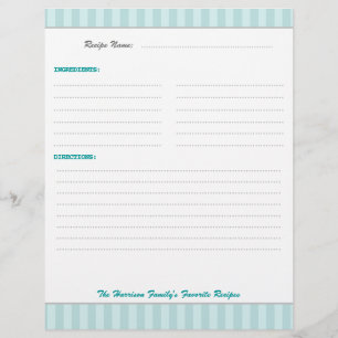 Papier Recettes tendance Retro Classeur Insertion