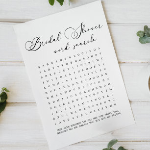 Papier Recherche de mots de jeu de douche de mariée moder