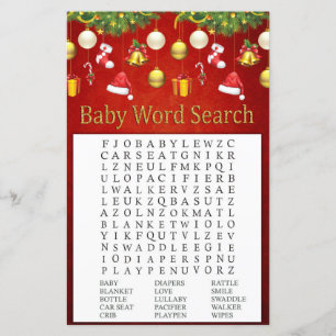 Papier Recherche de mots pour bébé Shower décoration de N