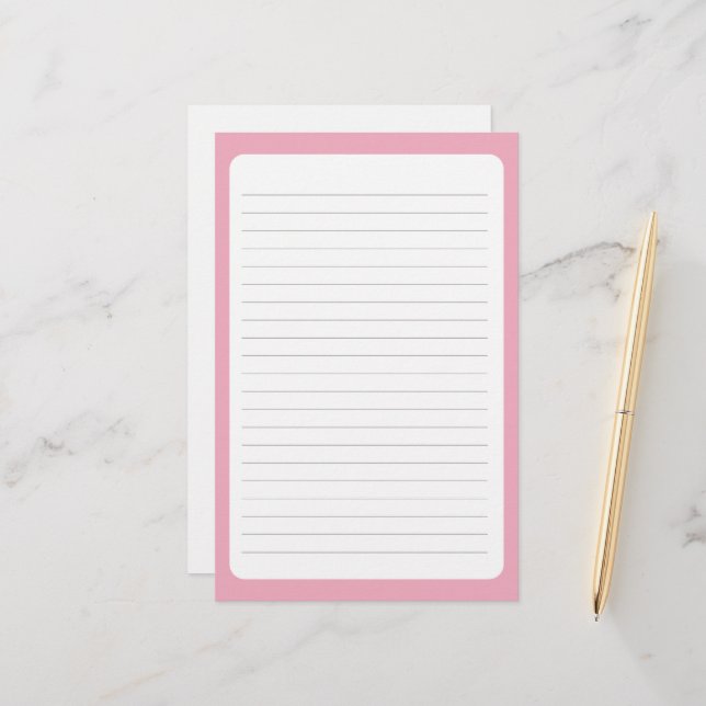 Papier recouvert d'une bordure rose (Devant/Arrière en situation)