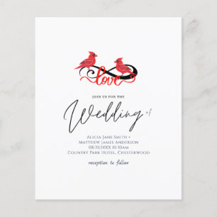 Papier Red Cardinal Infinity Love Faire-part de mariage