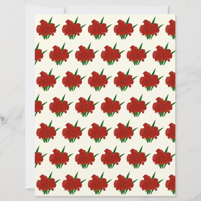 Papier Red Flower Scrapbook Paper (Devant)