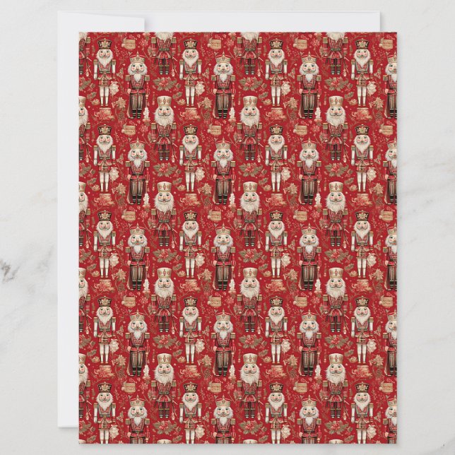 Papier Red nutcrackers pattern Christmas craft paper (Devant)