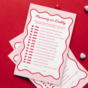 Papier Red Pink Cherry Baby shower Devinez Qui Joue