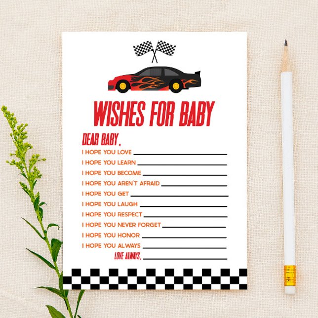 Papier Red Race Car Woues Pour Le Jeu De Baby shower (Créateur téléchargé)