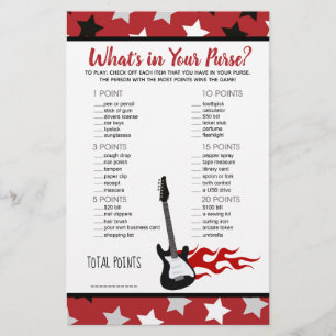 Papier Red Rock Star Rock a Bye What's in Your Purse Game