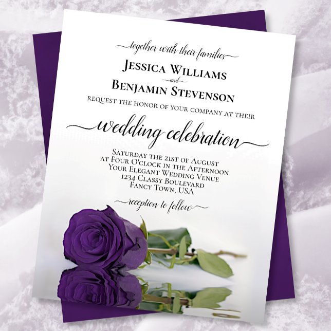 Papier Reflet Royal Purple Rose BUDGET Invitation de mari (Créateur téléchargé)