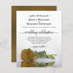 Papier Refléter Gold Ochre Rose BUDGET de mariage Invitat