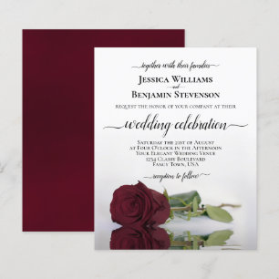 Papier Refléter la Bourgogne Rose BUDGET Invitation au ma