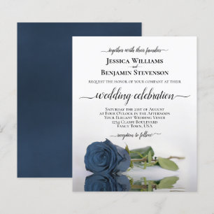 Papier Refléter le Rose bleu acier BUDGET de mariage Invi