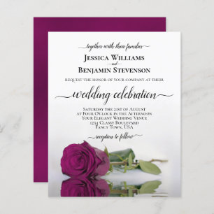 Papier Refléter Magenta Rose BUDGET Invitation de mariage