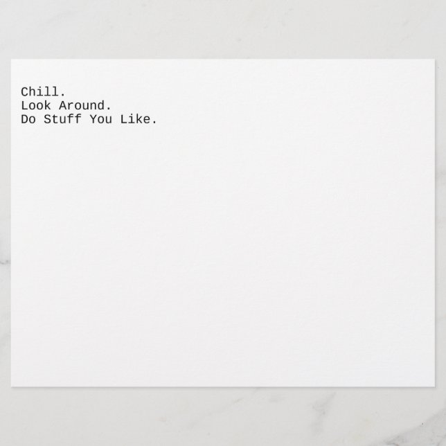 Papier Refroidissez. Regarde Autour. (Devant)