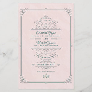 Papier Régence vintage Mariage Organisé Enregistrer Les D
