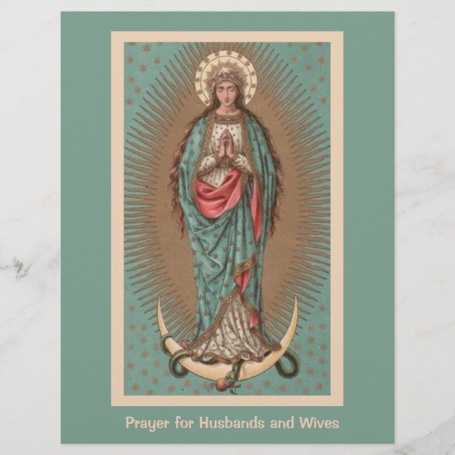 Papier Religieux Catholique Marie Prière Maris et femmes (Devant)