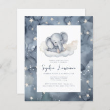 Remise Baby Elephant Baby shower Invitation