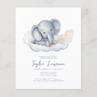 Remise Baby Elephant sur une invitation Baby showe