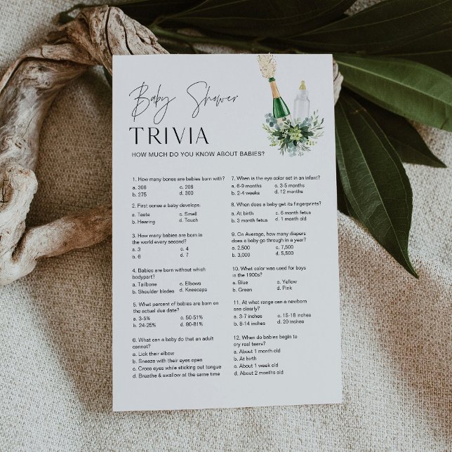 Papier REMY Baby Trivia Baby shower Jeu - Bouteilles Popp (Créateur téléchargé)