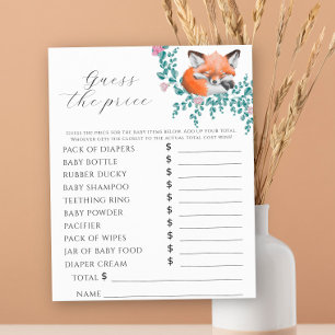 Papier Renard en fleurs - Jeu de devinette de prix