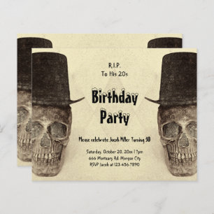 Papier Repose en paix à ses 20 ans Crâne Top Hat Sepia Bu