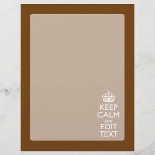 Papier Restez calme et votre texte Brown