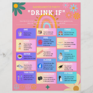 Papier Retro 70's Style Bachelorette Party Boire si jeu