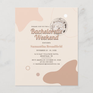 Papier Retro Disco Bachelorette Week-end Fête Invitation