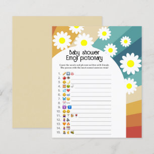 Papier Retro Groovy - Jeu d'images d'emoji Baby Shower