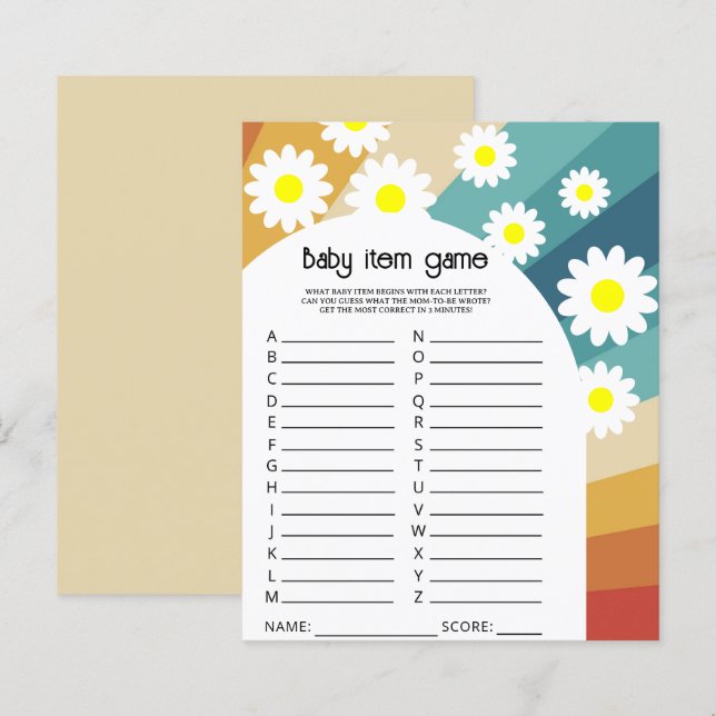 Papier Retro Groovy - Jeu d'objets pour bébé (Devant / Derrière)