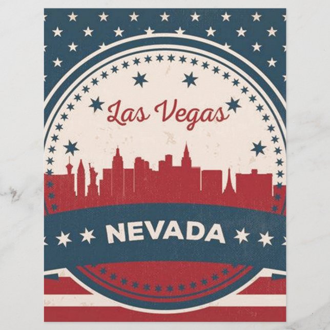 Papier Rétro Las Vegas Skyline (Devant)
