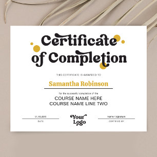 Papier Rétro Logo Trendy Beauty Course Certificat