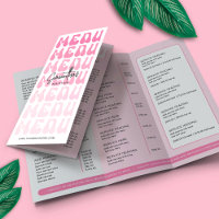 Retro Pink Super Beauty Salon Prix Tri-Fold