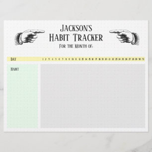 Papier Retro Pointing Hands Habit Tracker