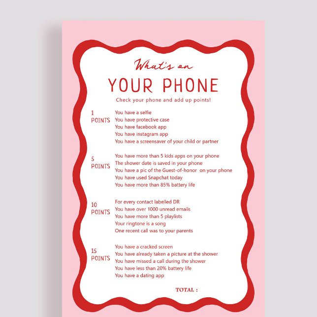 Papier Retro rose rouge Ce qui est sur votre jeu de télép (Créateur téléchargé)